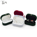 Double Rings Box Velvet Trinket Box Ring Box Jewelry Organizer Wedding