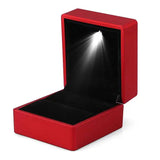 LED Lighted Ring Storage Box Jewelry Display Case Gift Wedding Ring Boxes
