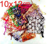 50pcs 12x10cm Love heart flower 20color Voile Bag Organza Bags Gift Pouch