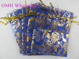 50pcs 12x10cm Love heart flower 20color Voile Bag Organza Bags Gift Pouch