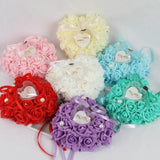 Heart Shape Ring Pillow Cushion Rose Flowers Jewelry Case