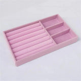 Velvet Jewelry Holder Ring Earring Plate Ornament Tray Display Stand