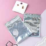 50 Pcs Star Laser Iridescent Zip Lock Bags Holographic Packaging