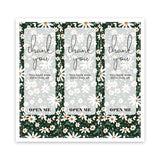 75PCS Rectangle Flower Thank You Stickers Waterproof Seal Label