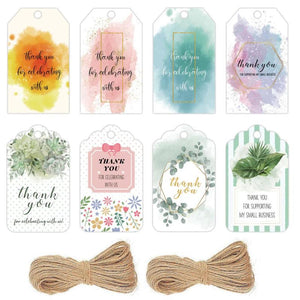 50pcs 4x7cm Thank You Tags Wedding Birthday Party Favors