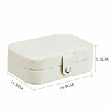 Portable Jewelry Organizer Button Leather Storage Zipper