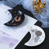 Nordic Ceramic Moon Shape Jewelry Dish Earrings Necklace Ring Storage Tray
