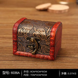 Wood Retro Treasure Storage Box European Style Souvenir Collection Organizer