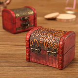Wood Retro Treasure Storage Box European Style Souvenir Collection Organizer