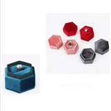 Colorful Hexagon Flannelette Ring Box for Wedding & Engagement