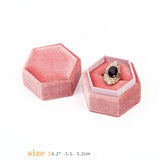 Colorful Hexagon Flannelette Ring Box for Wedding & Engagement