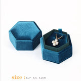 Colorful Hexagon Flannelette Ring Box for Wedding & Engagement