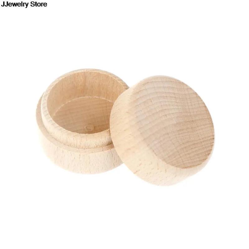 Vintage Wooden Round Storage Ring Box
