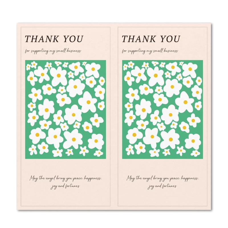 25 Flower Thank You Stickers - Assorted Styles - Sealing Labels for Decor