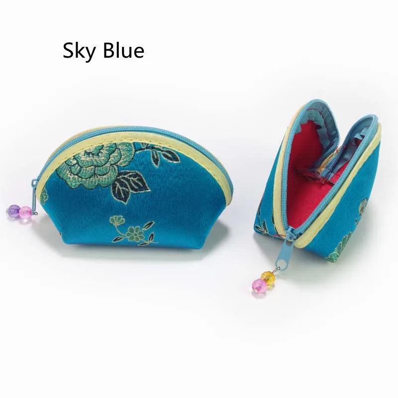 Small Jewelry Zipper Bags Ring Earring Holder Purses Shell Shape Coin Candy Bags