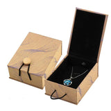 Chinese Brocade Jewelry Pendant Box Wooden Buckle