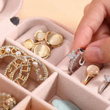 Pink Travel Jewelry Storage Case for Earrings Necklace