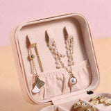Pink Travel Jewelry Storage Case for Earrings Necklace