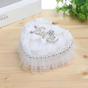 Romantic Heart-shape Ring Case Wedding Rings Holder