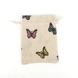 5pcs Vintage Printing Cotton Organza Bags 10x14 13x18 15x20cm