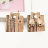 100Pcs Wood Grain Jewelry Display Cards for Earrings