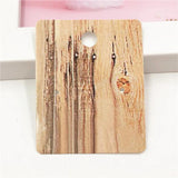 100Pcs Wood Grain Jewelry Display Cards for Earrings