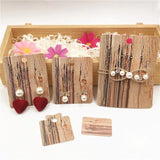 100Pcs Wood Grain Jewelry Display Cards for Earrings