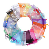 50pcs Butterfly Organza Drawstring Pouch Wedding Bag 7x9cm 9x12