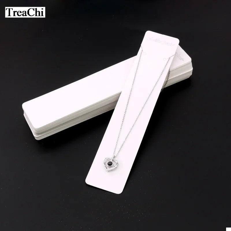 24Pcs Rectangle Necklace Cards Jewelry Organizer DIY Paper Cards