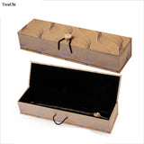 Chinese Wind Silk Jewelry Organizer Box With Wooden Buckle for Jewelry Storage