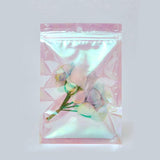 50pcs Holographic Rainbow Film Zip Lock Bags Snack Candy Nail Beauty Pouches