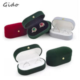 Velvet Double Rings Trinket Box Jewelry Organizer