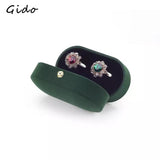 Velvet Double Rings Trinket Box Jewelry Organizer