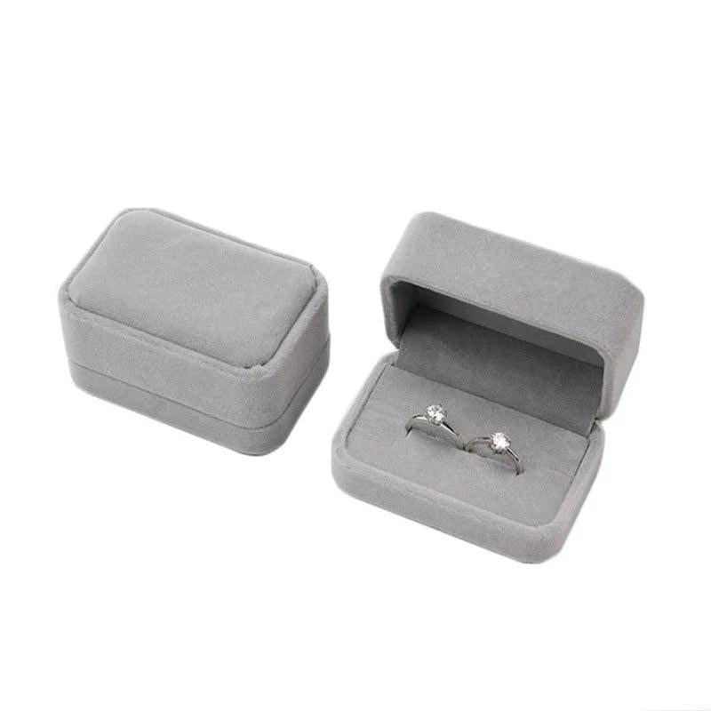 Velvet Double Ring Box Jewelry Case Gift Box Organizer