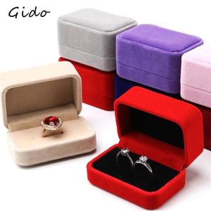 Velvet Double Ring Box Jewelry Case Gift Box Organizer