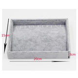 Grey Stackable Jewelry Organizer Trays Earring Bracelet Necklace Display Case