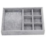 Grey Stackable Jewelry Organizer Trays Earring Bracelet Necklace Display Case