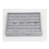 Grey Stackable Jewelry Organizer Trays Earring Bracelet Necklace Display Case