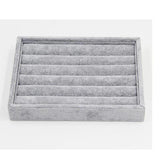 Grey Stackable Jewelry Organizer Trays Earring Bracelet Necklace Display Case