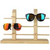 Wood Sunglass Display Holder Double Linen Glass Showcase