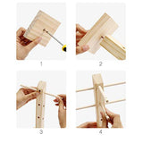 Wood Sunglass Display Holder Double Linen Glass Showcase