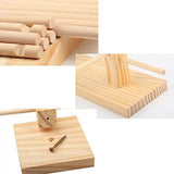 Wood Sunglass Display Holder Double Linen Glass Showcase