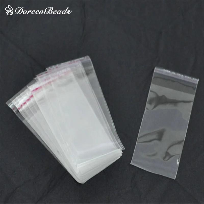 200PCs 8x4cm Self-Seal Transparent Bags for Jewelry Storage