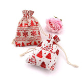 Christmas Burlap Bags 10x14 13x18cm Jewelry Packaging Pouches 5Pcs/Lot