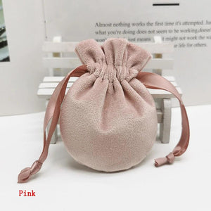 Multicolor Calabash 2pcs Ribbon Velvet Pouch Gift Bag