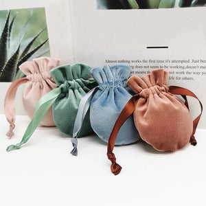 Multicolor Calabash 2pcs Ribbon Velvet Pouch Gift Bag