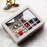 Velvet Earring Ring Jewelry Display Organizer Box Tray Holder