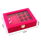 Velvet Earring Ring Jewelry Display Organizer Box Tray Holder