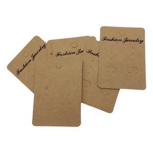100pcs Brown Earring Display Cards Jewelry Packaging Cards 70*50mm