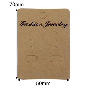 100pcs Brown Earring Display Cards Jewelry Packaging Cards 70*50mm